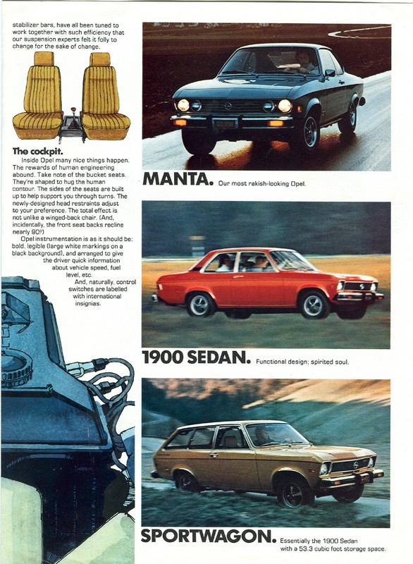 1975 Opel Car Range Brochure Page 3